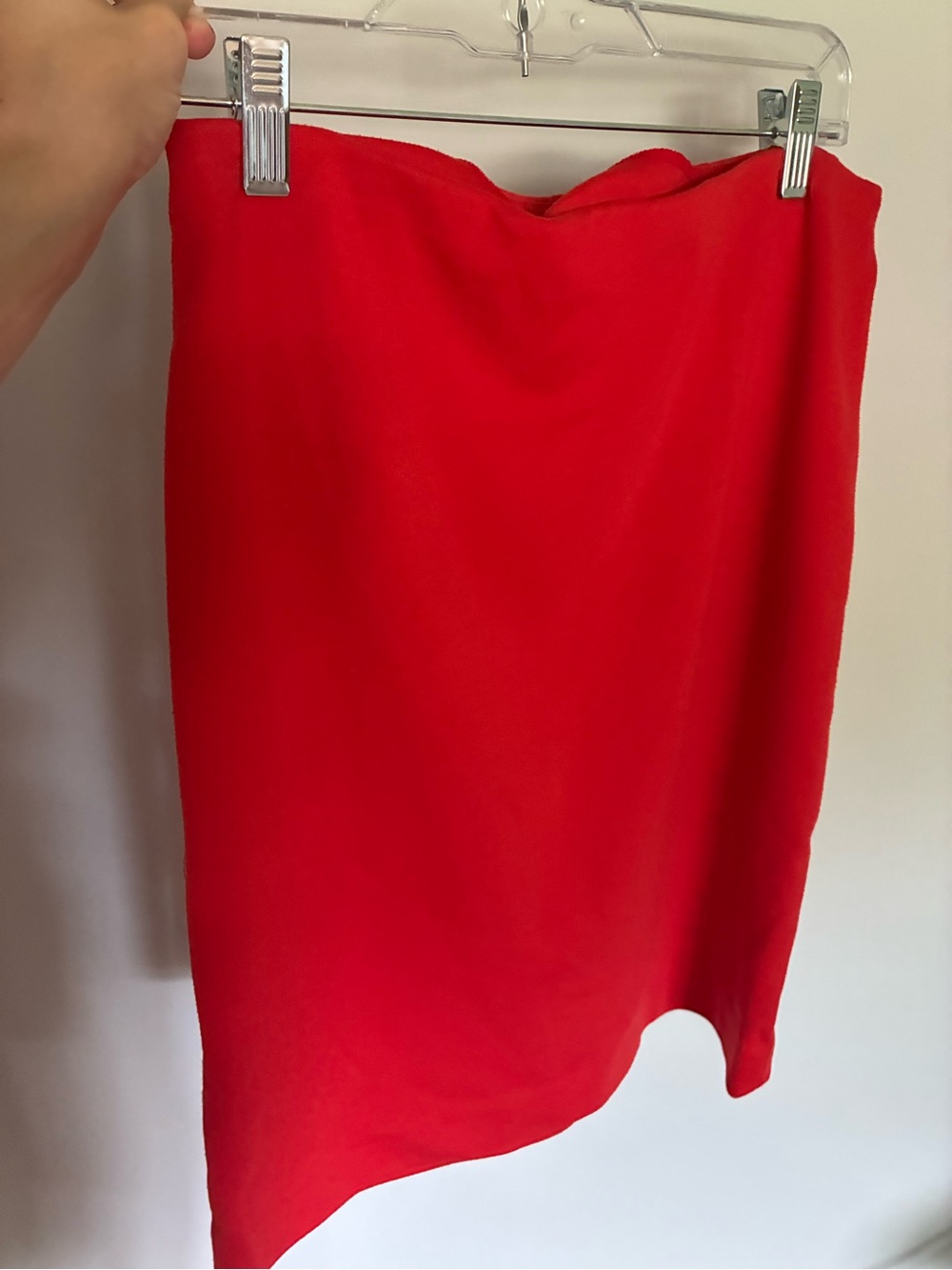 The Limited Red Asymmetric Pencil Skirt